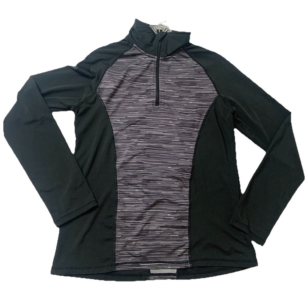 Everlast Sport Womens Small Long Sleeve 1/4 Zip Activewear Top Black Pullover